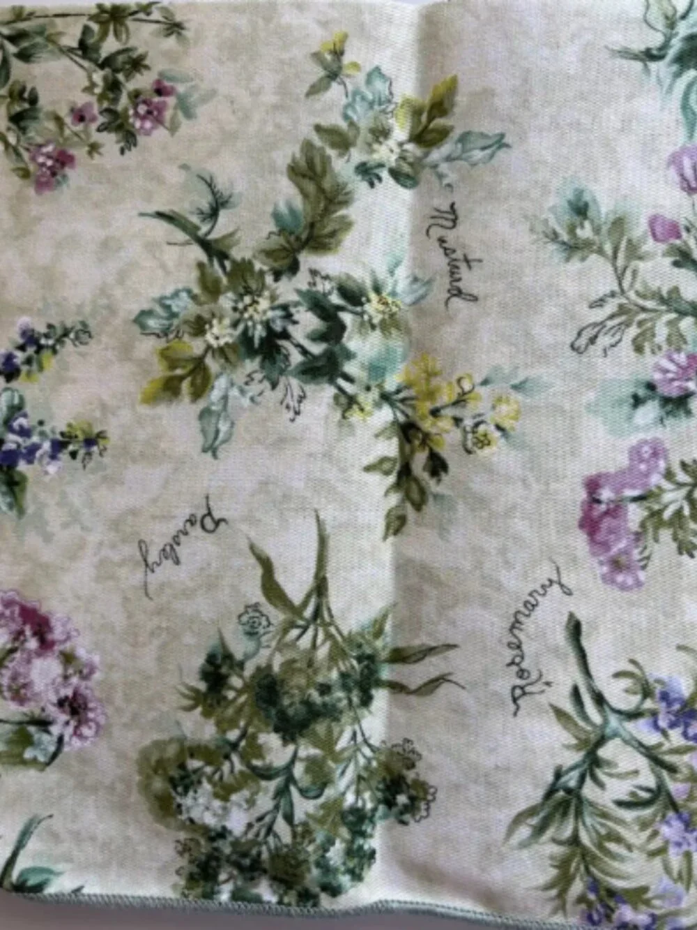 Set of 6 Vintage Botanical Herb Cloth Napkins 17